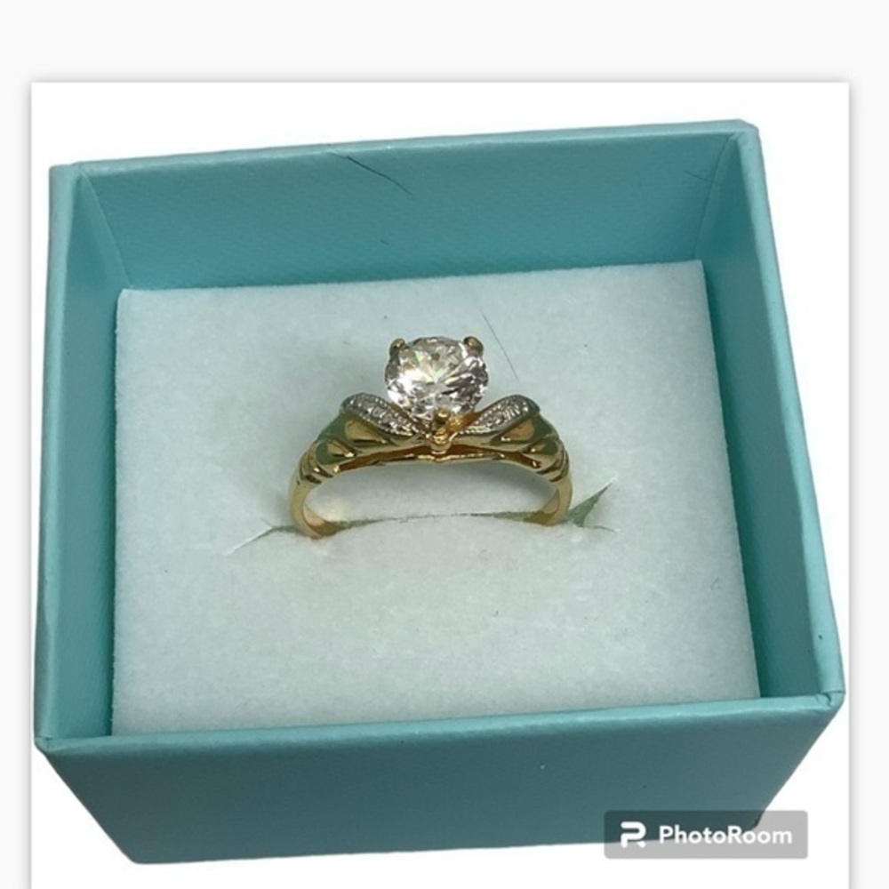 Gold over sterling silver CZ ring